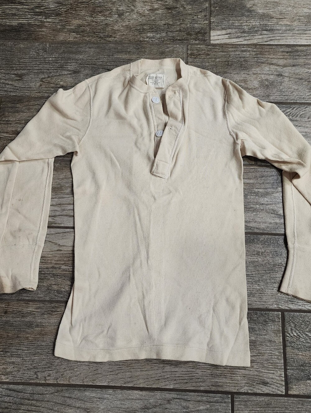 Vintage 1973 Vietnam military wool winter undershirt DSA-100 size small